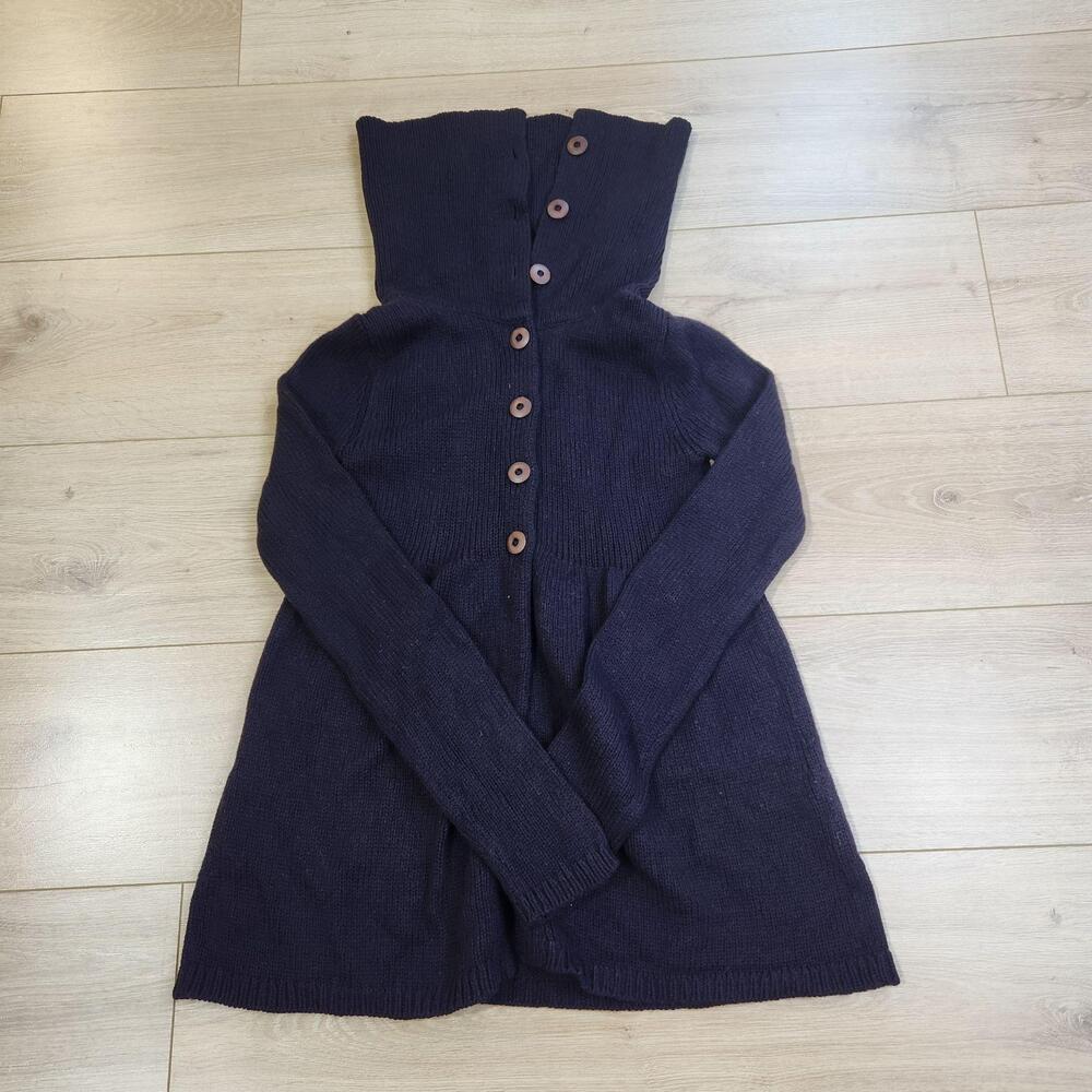 Vince Convertible Collar Cardigan Sweater Womens Small Purple Wool Blend Button